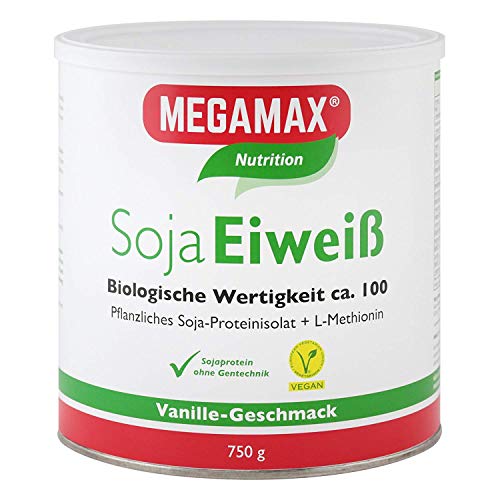 MEGAMAX Soja Eiweiß Vanille 750 g + Taurin + L-Methionin...
