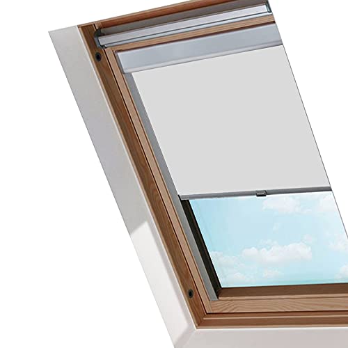 Lospitch Verdunkelungsrollo Dachfenster Rollo mit Seitenschienen...
