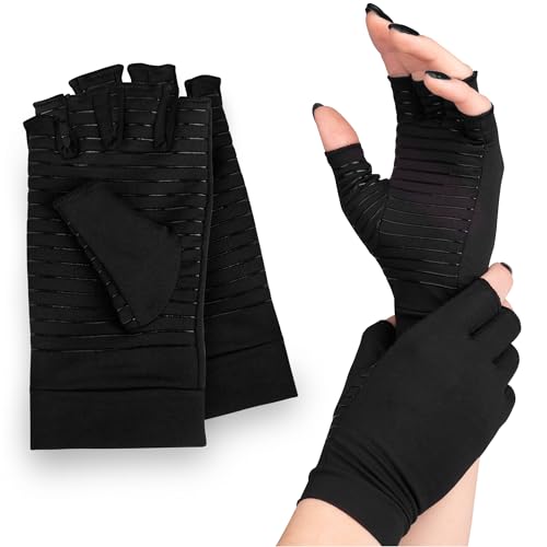 SULPO 2 Paar Rutschfeste Arthritis Handschuhe - Fingerlose...