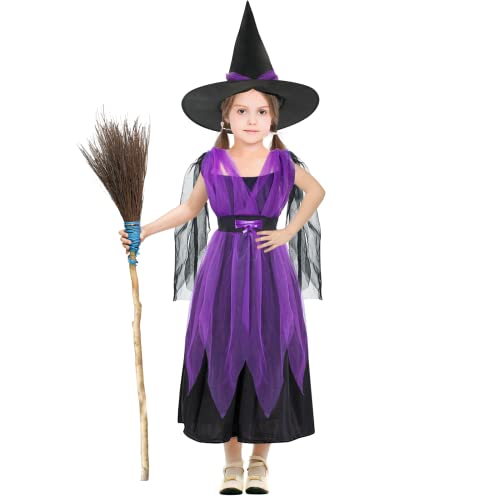 Dereine Hexenkostüm Mädchen, Halloween Kostüm Kinder, Hexen...
