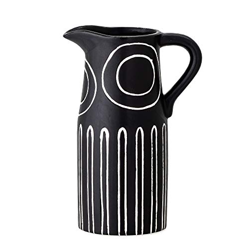 Bloomingville Vase Troy, schwarz, Keramik