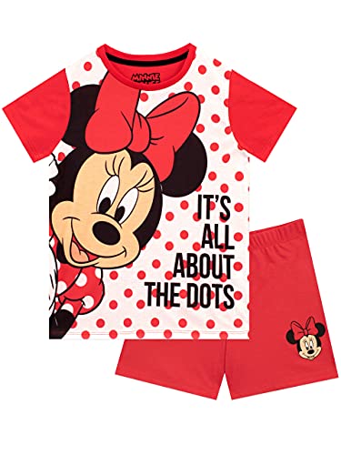 Disney Mädchen Kurze Schlafanzug Minnie Mouse Rot 98