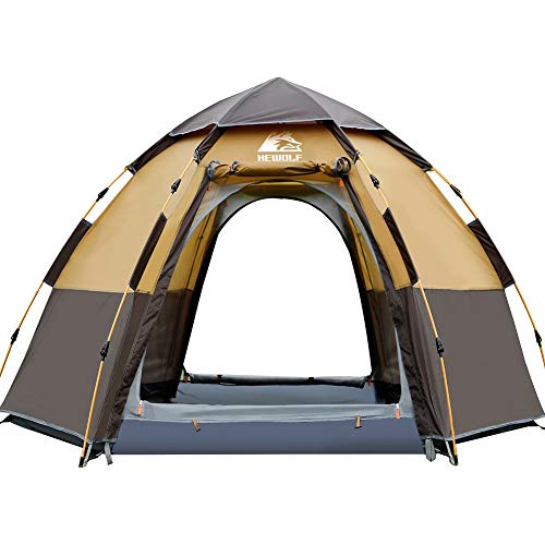 HEWOLF Camping Zelt 3-4 Personen Kuppelzelt Wasserdicht UV-Schutz...