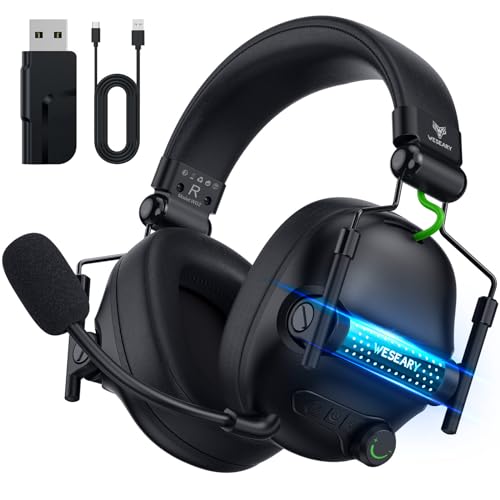 WESEARY Gaming Headset, Gaming Headset Wireless 2.4GHz für PS4,...