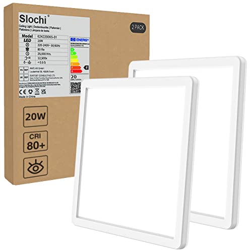 slochi [2 Stücke LED Deckenleuchte, 20W Ultra Dünn Deckenlampe...