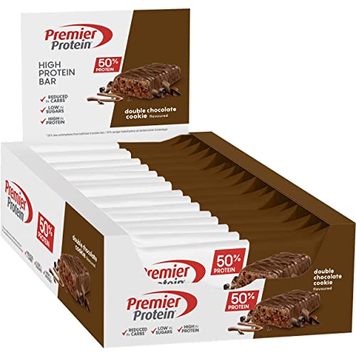 Premier Protein High Protein Bar Double Chocolate 16x40g - High...
