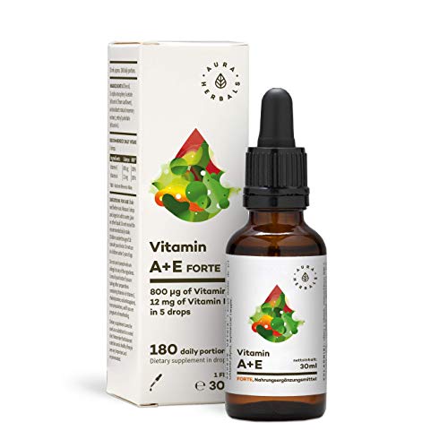 AURA HERBALS® Vitamin A + E Forte 900 Tropfen - Flüssig 30ml -...