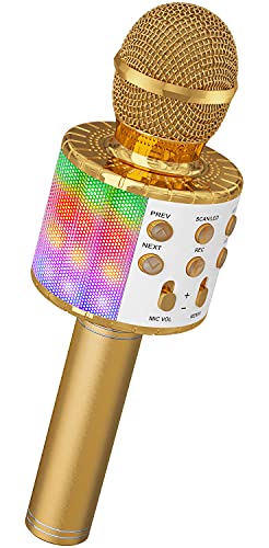 Magic Sing LED Karaoke Mikrofon Kinder, Drahtloses Bluetooth...