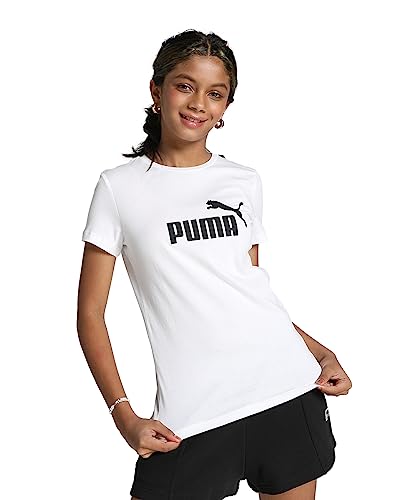 PUMA Mädchen Ess Logo Tee G T shirt, Puma White, 128 EU