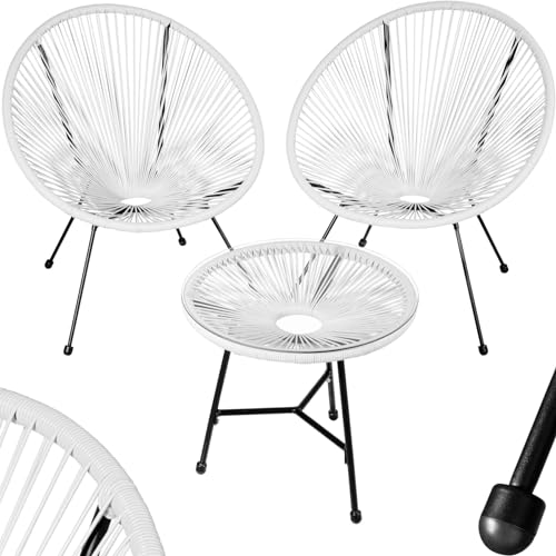 tectake® Set 2X Stuhl 1x Beistelltisch Acapulco, Gartenstuhl,...