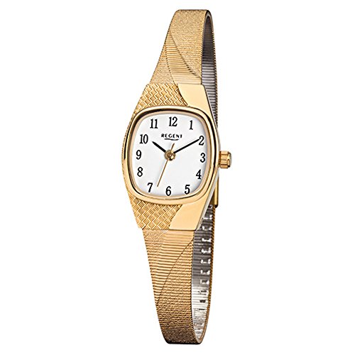 Regent Damen-Armbanduhr Elegant Analog Edelstahl-Armband gold...