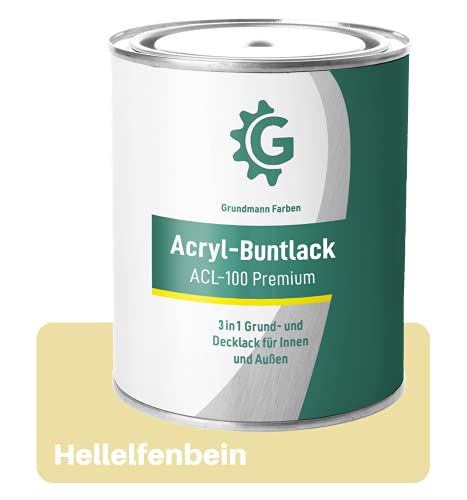 Grundmann Lack - 3 Kg - Acryllack auf Wasserbasis Beige - Für...