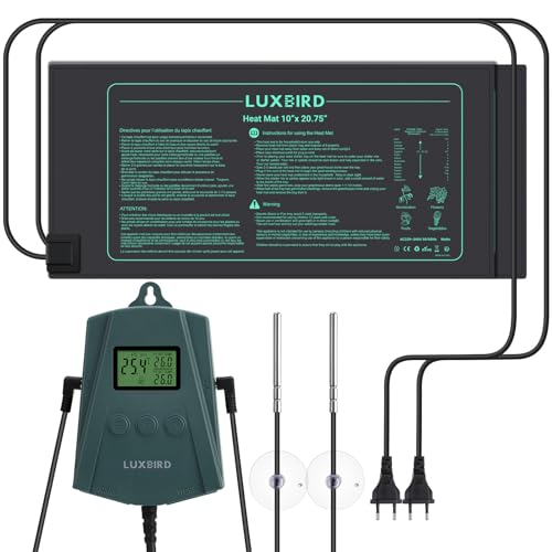 Luxbird Sämling-Heizmatte mit Thermostatregler, IP67 Wasserdicht...