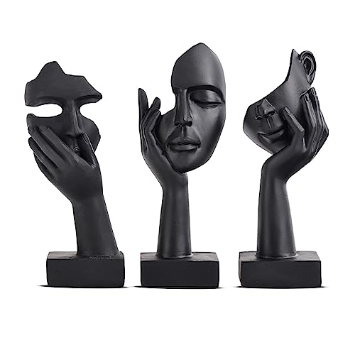 Schwarze Heimdekoration Akzentkunst Frau Gesicht Statue...