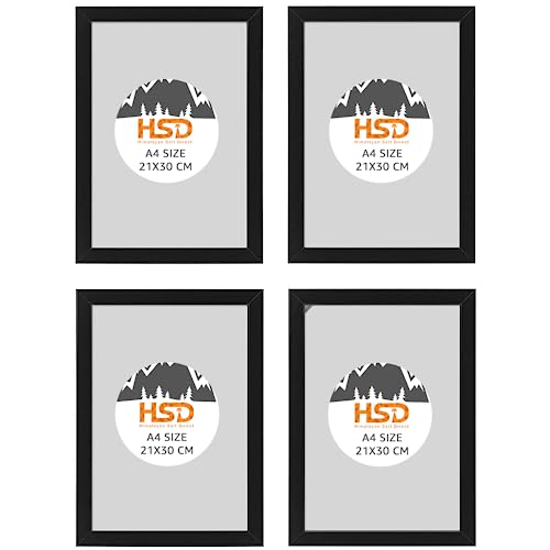 Ikea Fiskbo Bilderrahmen, A4, 21 x 30 cm, schwarz, 4 Stück,...