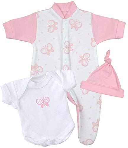 BabyPrem Frühgeborene Kleidung 3-teiliges Geschenkset ROSA...