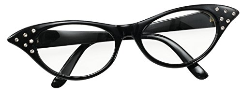 Bristol Novelty BA142B Brille im Stil der 50er, Schwarz, Damen,...