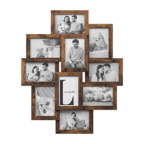 SONGMICS Bilderrahmen-Collage, Fotorahmen Familie, für 10 Fotos...
