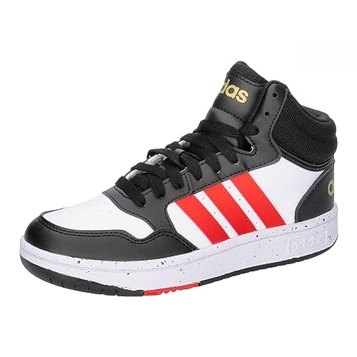 adidas Unisex Hoops Mid Shoes Sneakers, FTWR White/Vivid red/core...