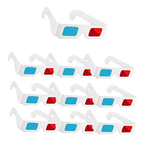 3D Brillen, 10 Paar Papier Rot und Blau Stereo Brille für Film...