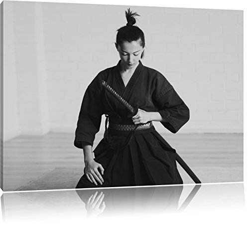stolze Samurai-Kriegerin, Format: 100x70 auf Leinwand, XXL...