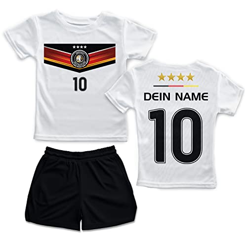 DE FANSHOP Kinder Personalisiertes Deutschland Trikot Set 7D