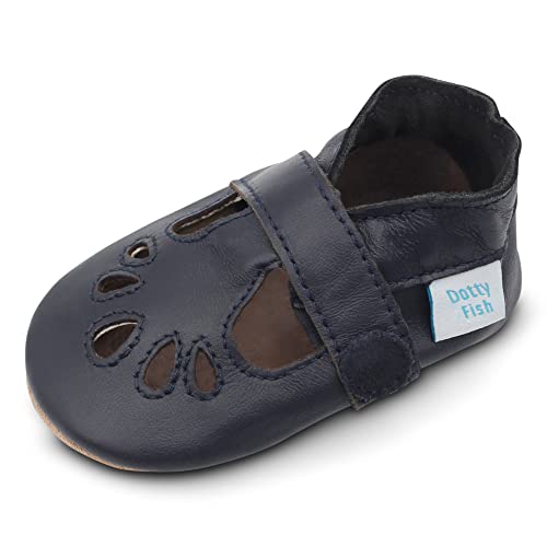 Dotty Fish weiche Leder Babyschuhe mit rutschfesten...
