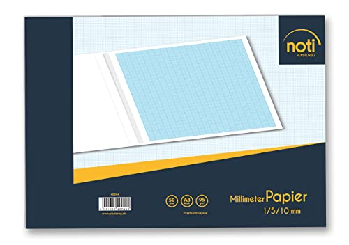 Millimeterpapier/Millimeterblock A3-50 Seiten Premiumpapier...