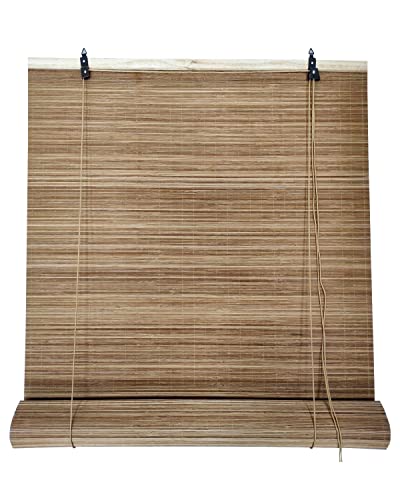 Bambusrollo Vorhang aus Naturholz, verstärkt | Rollo für...