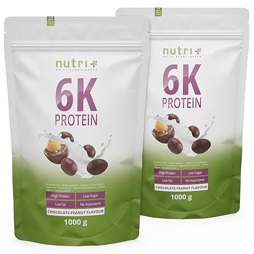 Nutri + Eiweißpulver Schokolade Erdnuss 2 kg - Proteinpulver...