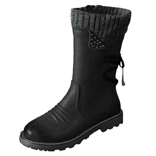 RYTEJFES Chealsea Boots, Wildleder Weiter Schaft Flat Snow Schuhe...