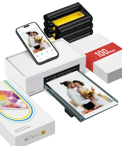 Liene Fotodrucker für Smartphone(10x15 cm)+ Packung mit 100...