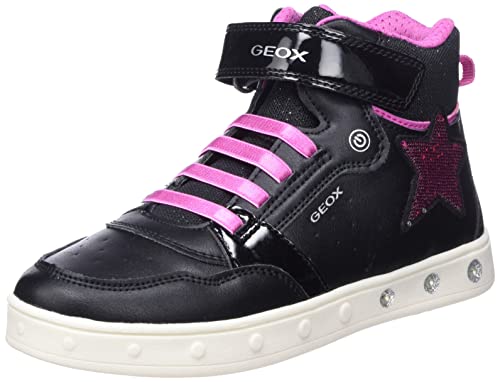 Geox Mädchen J Skylin Girl Sneakers, Black Fuchsia, 31 EU