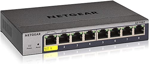 Netgear GS108T Managed Switch 8 Port Gigabit Ethernet LAN Switch...