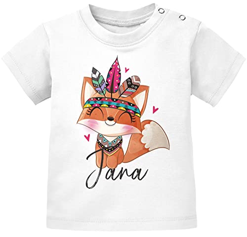 SpecialMe® Baby T-Shirt Name personalisiert Boho Fuchs...