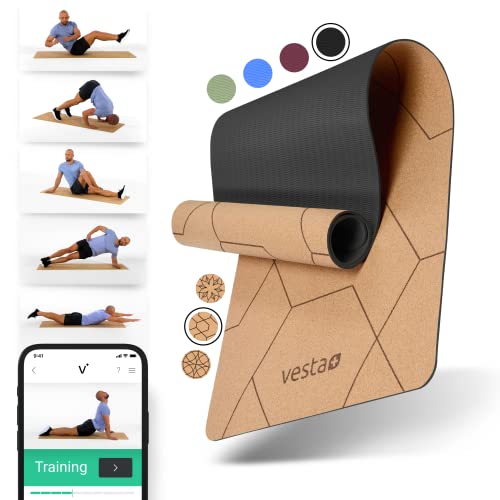 Vesta+ Yogamatte Kork TPE + Fitness App - Die nachhaltige Kork...