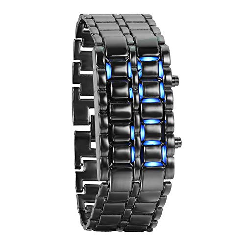 JewelryWe Herren Armbanduhr, Blau LED Digitaluhr Uhr Sportuhr...