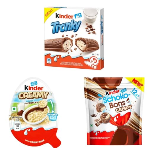 Kinder Creamy + Crispy Schoko Bons Groß & Tronky +...