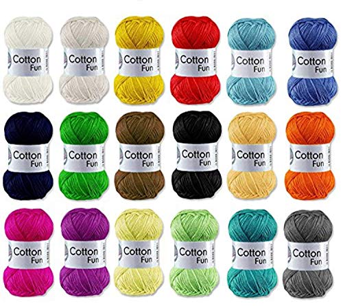 Gründl Cotton Fun Häkelgarn SET Bunt Mix Mischung (10x50 Gr.)