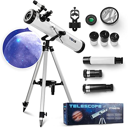 YOCUS® Teleskop 76/700 mit großer Reichweite Spiegelteleskop...