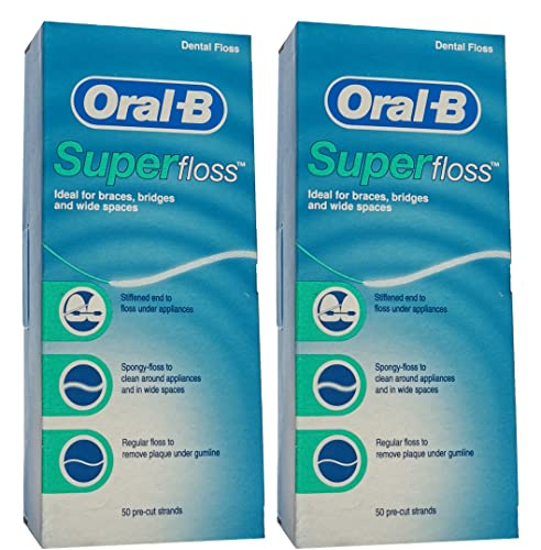 Oral-B Superfloss Zahnseide 50 Fäden, 2er Pack (2x 50 Fäden)