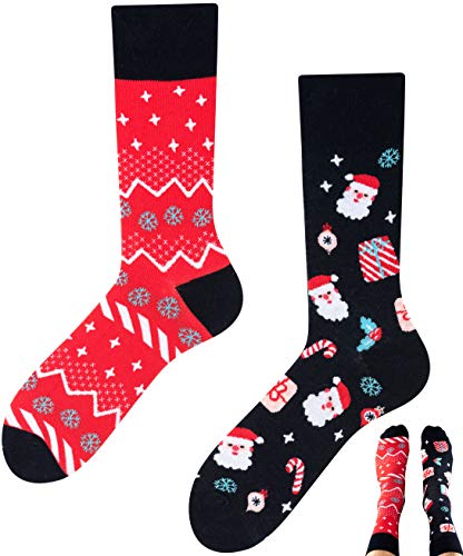 TODO Colours Weihnachtssocken Herren und Damen, Socken...