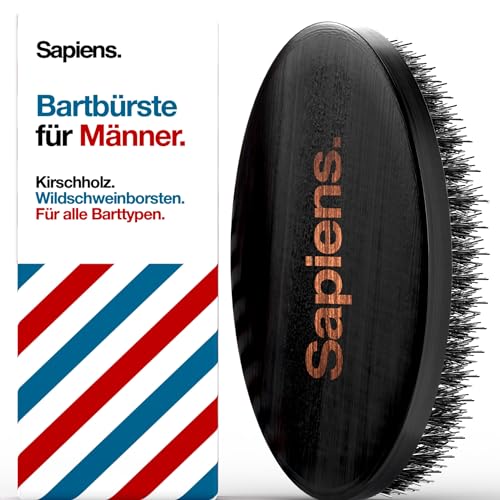 Sapiens Barbershop Bartbürste Männer - Wildschweinborsten...