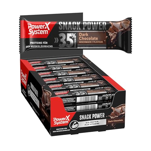 Power System Snack Power Dark Chocolate 24x45g, 35% Protein,...