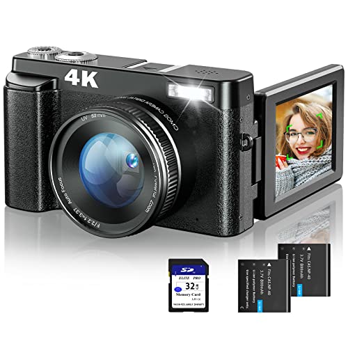 4K Digitalkamera Autofokus 48MP Fotokamera mit UV Linse 32G Karte...