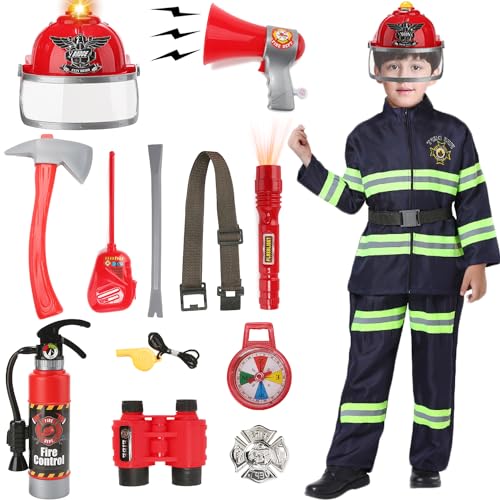 Feuerwehrmann Kostüm Set für Kinder Jungen Mädchen mit 14...