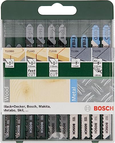 Bosch Accessories 10tlg. Stichsägeblatt Set Wood and Metal (Holz...