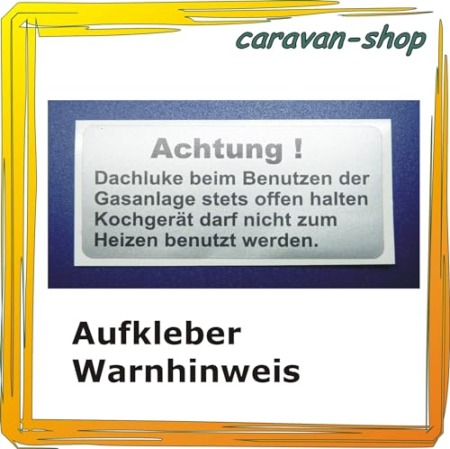 Aufkleber Warnhinweis Kocher, Gasanlage Caravan Wohnmobil...