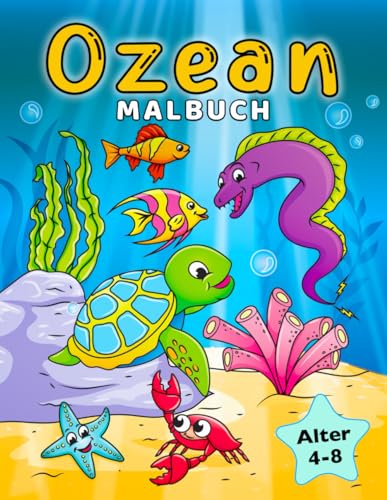 Ozean Malbuch: Unterwasser Meerestiere Malvorlagen für Kinder...