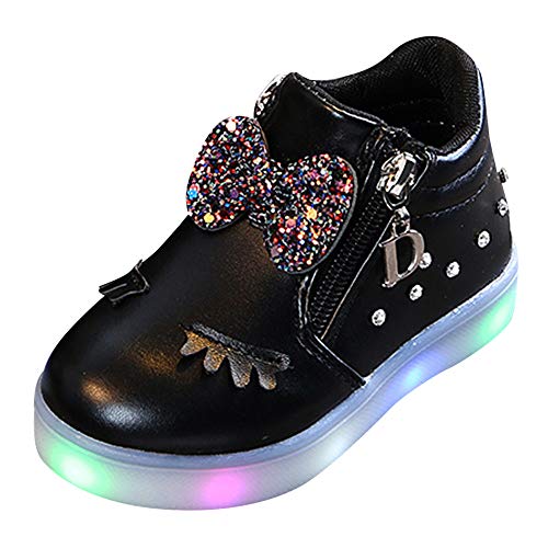 SUCES Kinder Kristall Bowknot LED Leucht Stiefel Baby Sportschuhe...